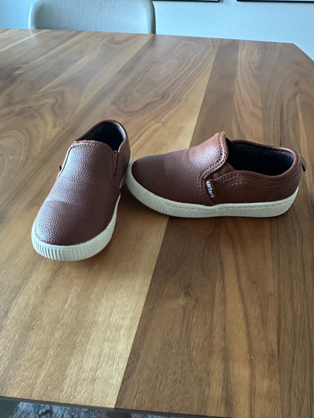 Kids Brown Slip-On Sneakers